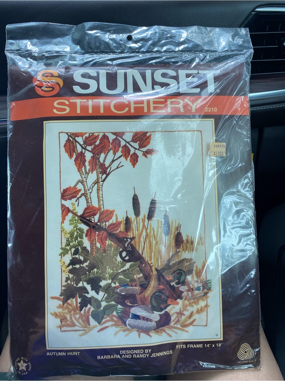 Sunset Stitchery Autumn Hunt Wall Art Embroidery Kit - Brown/Orange
